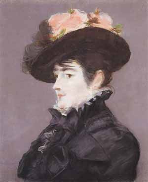 Portrait de Jeanne Martin au Chapeau orne dune Rose